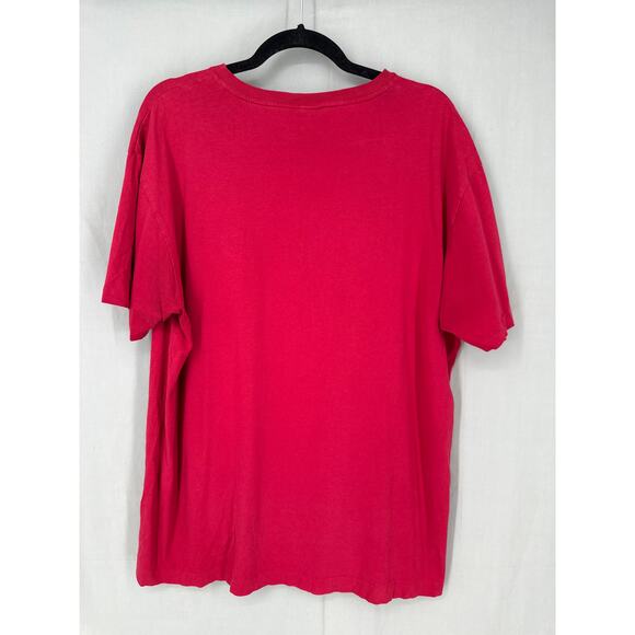 90s Vintage Polo Ralph Lauren Shirt Mens Large Red Single Stitch V Neck Pony - Picture 3 of 7
